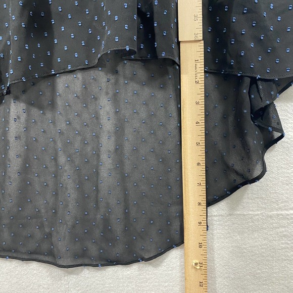 Avec Les Filles Dress Small Black Swiss Polka Dot High Low Chiffon Womens - Picture 8 of 10